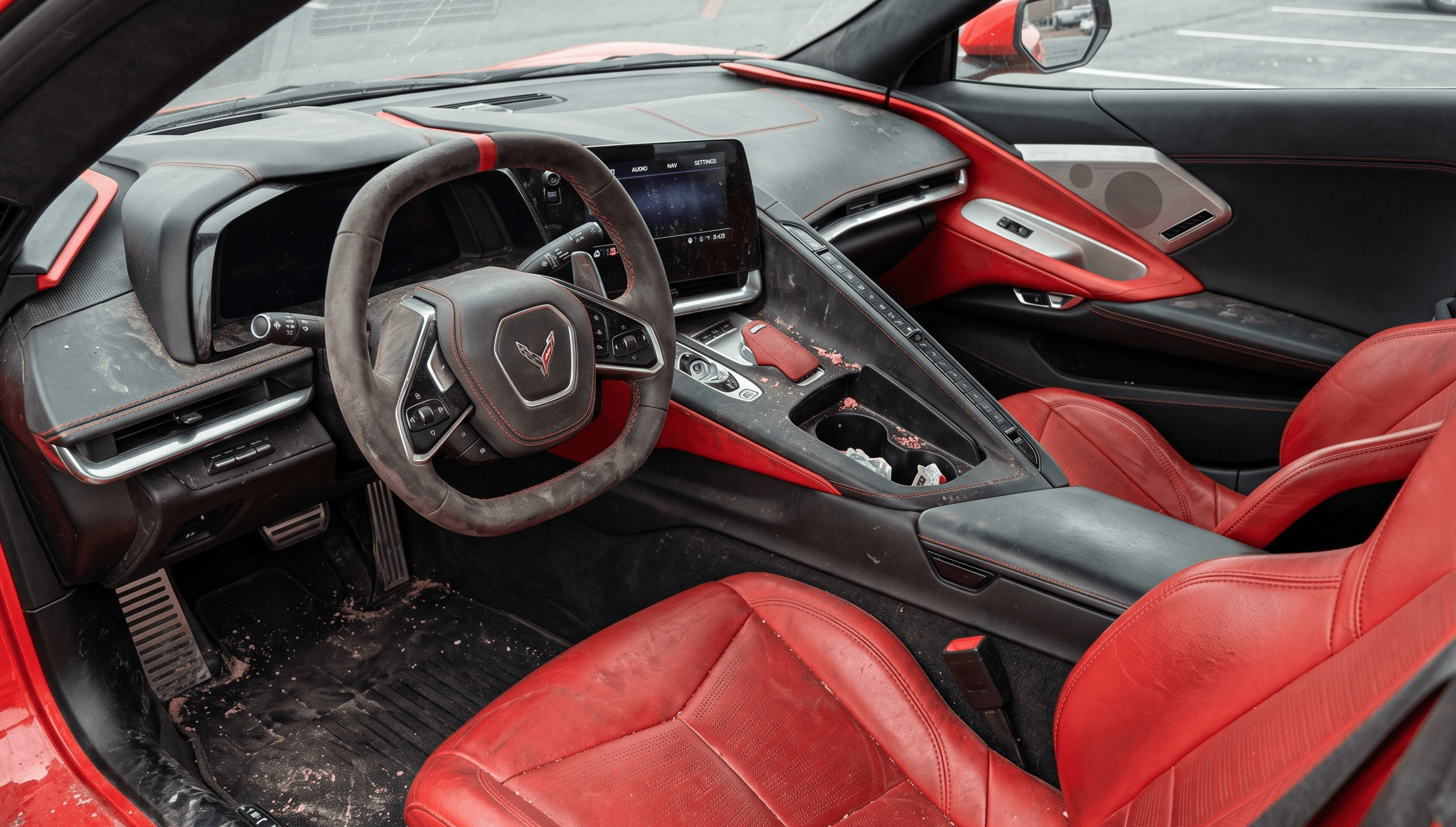 Corvette interior before detailing